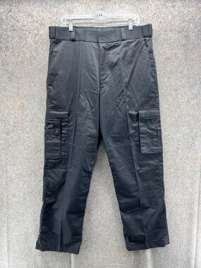 TACT SQUAD Pants Men 36 Black Cargo Flat Front Tactical Workwear Uniform new